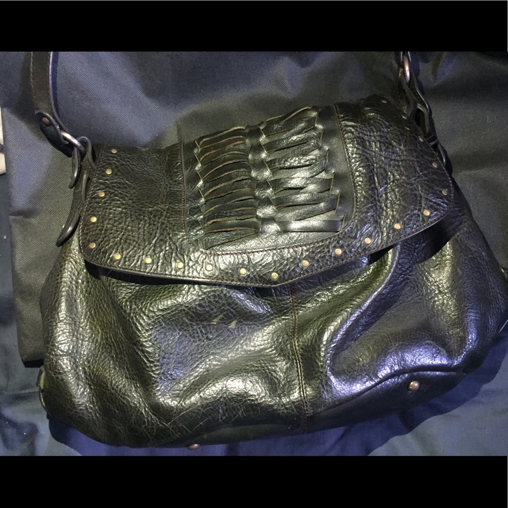 Green leather purse